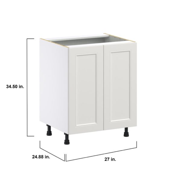 Wisteria Painted Light Gray Recessed Assembled Base Cabinet with 2 Full High Door (27 in. W X 34.5 in. H X 24 in. D)