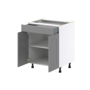 Willow Painted Slate Gray  Shaker Assembled Base Cabinet with 2 Doors and a Drawer (27 in. W X 34.5 in. H X 24 in. D)