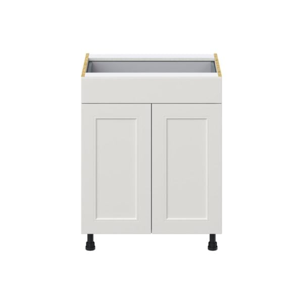 Wisteria Painted Light Gray Recessed Assembled Base Cabinet with 2 Doors and a Drawer (27 in. W X 34.5 in. H X 24 in. D)