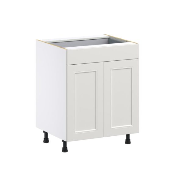 Wisteria Painted Light Gray Recessed Assembled Base Cabinet with 2 Doors and a Drawer (27 in. W X 34.5 in. H X 24 in. D)