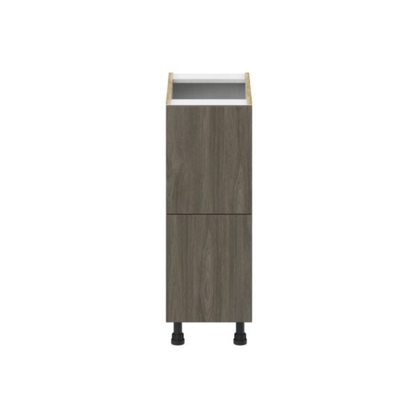 Cordyline Textured Slab Walnut Assembled Base Cabinet with 2 Drawers (12 in. W X 34.5 in. H X 24 in. D)