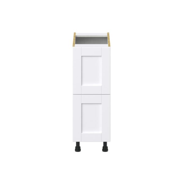 Dahlia Bright White  Shaker Assembled Base Cabinet with 2 Drawers (12 in. W X 34.5 in. H X 24 in. D)