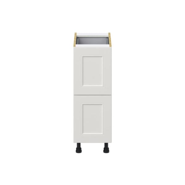 Wisteria Painted Light Gray Recessed Assembled Base Cabinet with 2 Drawers and 1 Inner Drawer (12 in. W X 34.5 in. H X 24 in. D)