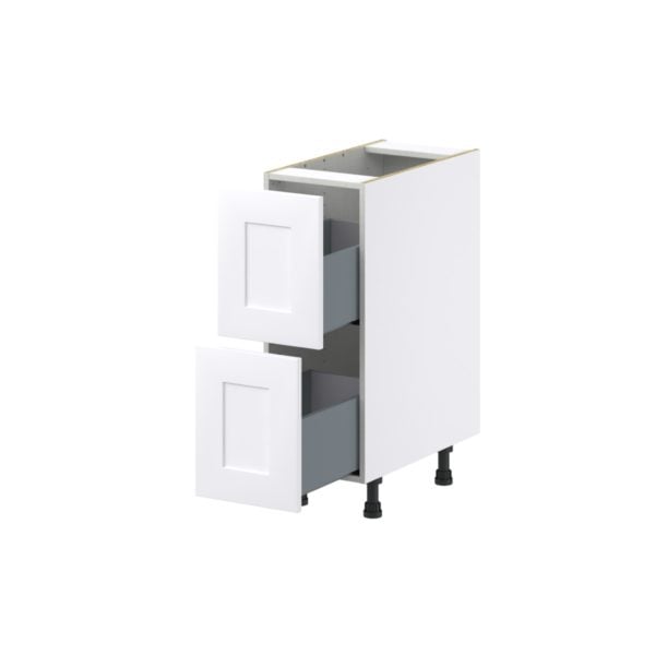 Jasmine Painted Warm White  Shaker Assembled Base Cabinet with 2 Drawers (12 in. W X 34.5 in. H X 24 in. D)