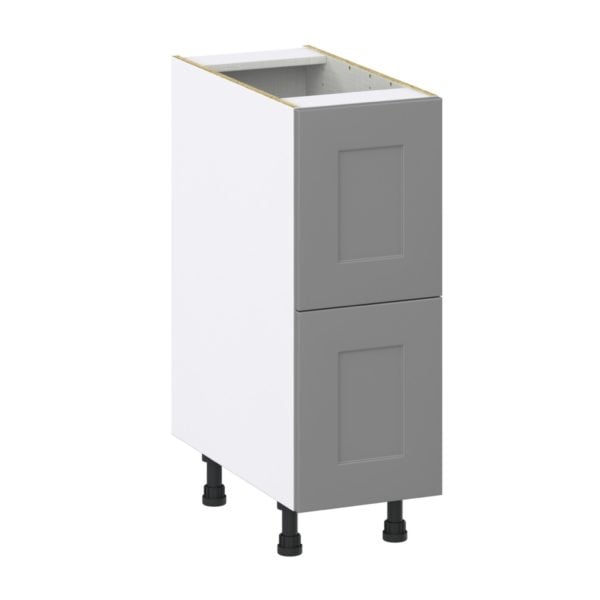 Willow Painted Slate Gray  Shaker Assembled Base Cabinet with 2 Drawers (12 in. W X 34.5 in. H X 24 in. D)