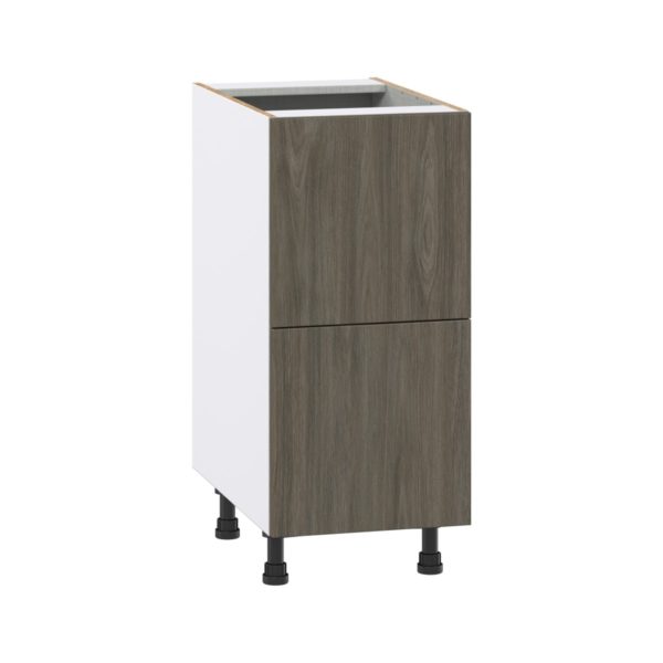 Cordyline Textured Slab Walnut Assembled Base Cabinet with 2 Drawers (15 in. W x 34.5 in. H x 24 in. D)