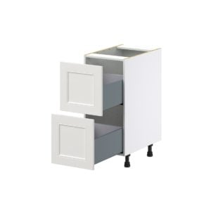 Wisteria Painted Light Gray Recessed Assembled Base Cabinet with 2 Drawers (15 in. W x 34.5 in. H x 24 in. D)