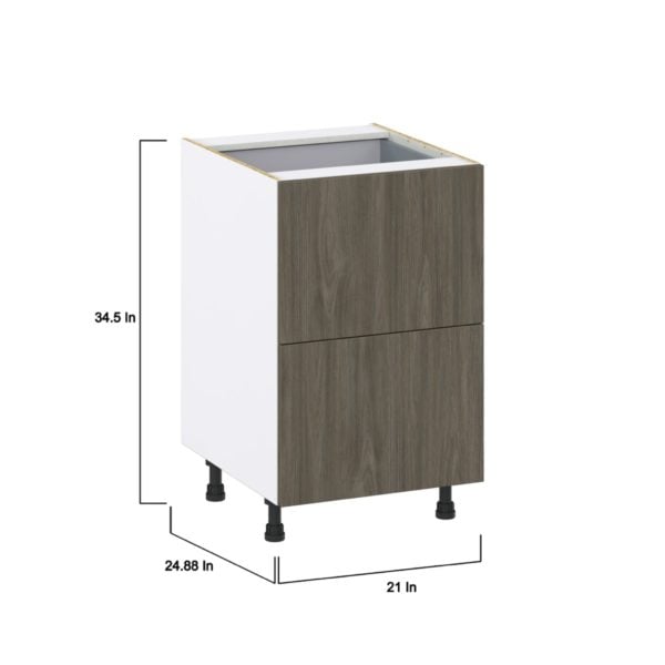 Cordyline Textured Slab Walnut Assembled Base Cabinet with 2 Drawers and a Inner Drawer (21 in. W X 34.5 in. H X 24 in. D)