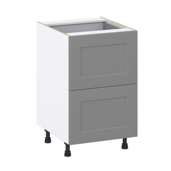 Willow Painted Slate Gray  Shaker Assembled Base Cabinet with 2 Drawers and a Inner Drawer (21 in. W X 34.5 in. H X 24 in. D)