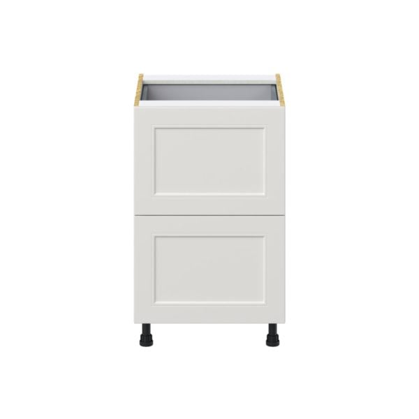 Wisteria Painted Light Gray Recessed Assembled Base Cabinet with 2 Drawers and a Inner Drawer (21 in. W X 34.5 in. H X 24 in. D)