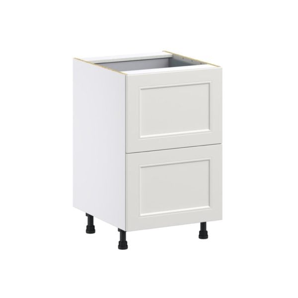 Wisteria Painted Light Gray Recessed Assembled Base Cabinet with 2 Drawers and a Inner Drawer (21 in. W X 34.5 in. H X 24 in. D)