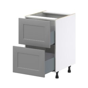 Willow Painted Slate Gray  Shaker Assembled Base Cabinet with 2 Drawers (21 in. W X 34.5 in. H X 24 in. D)