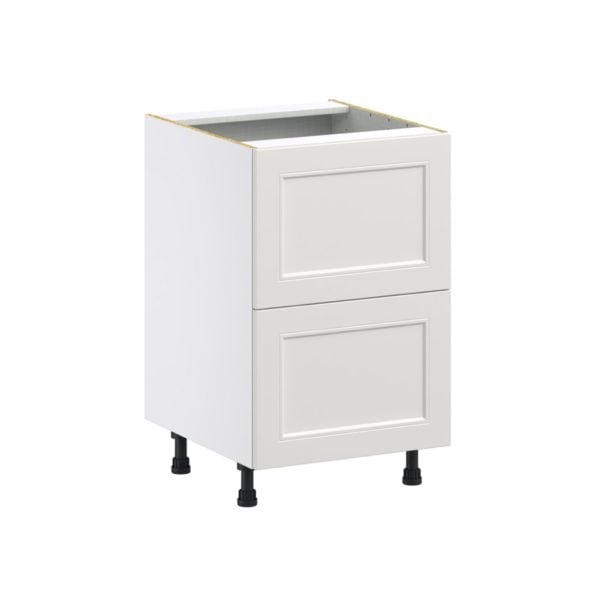 Wisteria Painted Light Gray Recessed Assembled Base Cabinet with 2 Drawers (21 in. W X 34.5 in. H X 24 in. D)