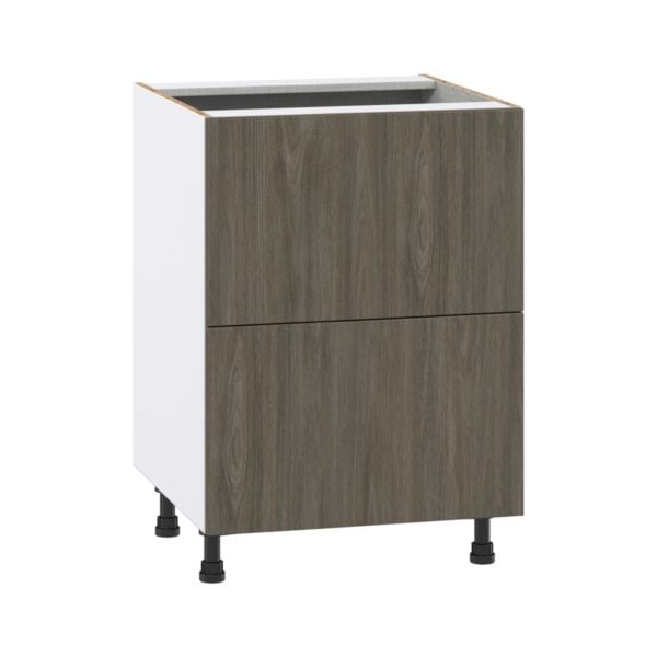 Cordyline Textured Slab Walnut Assembled Base Cabinet with 2 Drawers (24 in. W x 34.5 in. H x 24 in. D)