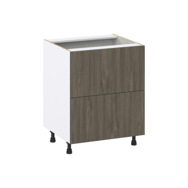 Cordyline Textured Slab Walnut Assembled Base Cabinet with 2 Drawers (27in. W X 34.5 in. H X 24 in. D)