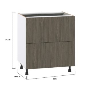 Cordyline Textured Slab Walnut Assembled Base Cabinet with 2 Drawers (30 in. W x 34.5 in. H x 24 in. D)