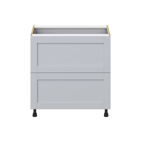 Sea Holly Light Gray  Shaker Assembled Base Cabinet with 2 Drawers and 1 Inner Drawer (33 in. W X 34.5 in. H X 24 in. D)