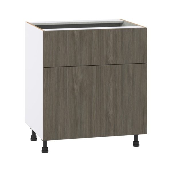 Cordyline Textured Slab Walnut Assembled Base Cabinet with 1 Door and 10 in. Drawer (30 in. W x 34.5 in. H x 24 in. D)