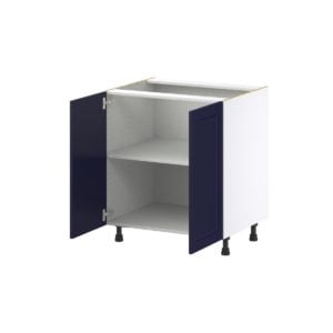 Camellia Painted Midnight Blue Recessed Assembled Base Cabinet with 2 Full High Doors (30 in. W x 34.5 in. H x 24 in. D)