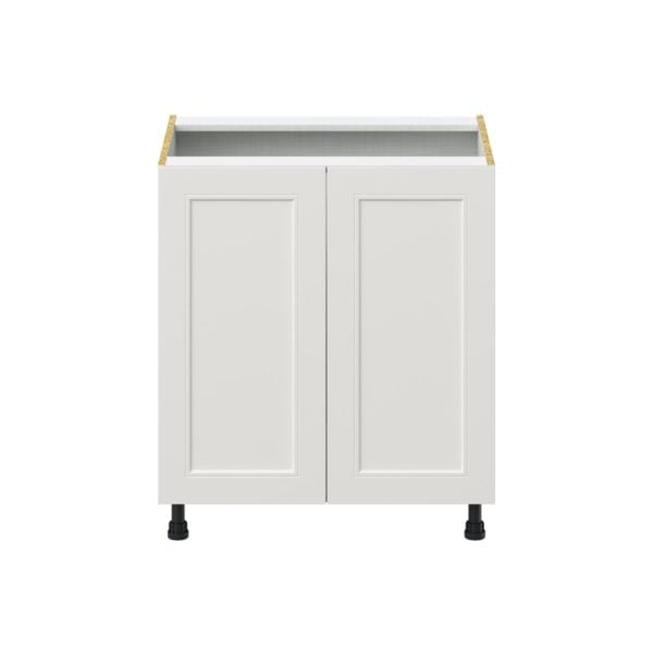 Wisteria Painted Light Gray Recessed Assembled Base Cabinet with 2 Full High Doors (30 in. W x 34.5 in. H x 24 in. D)