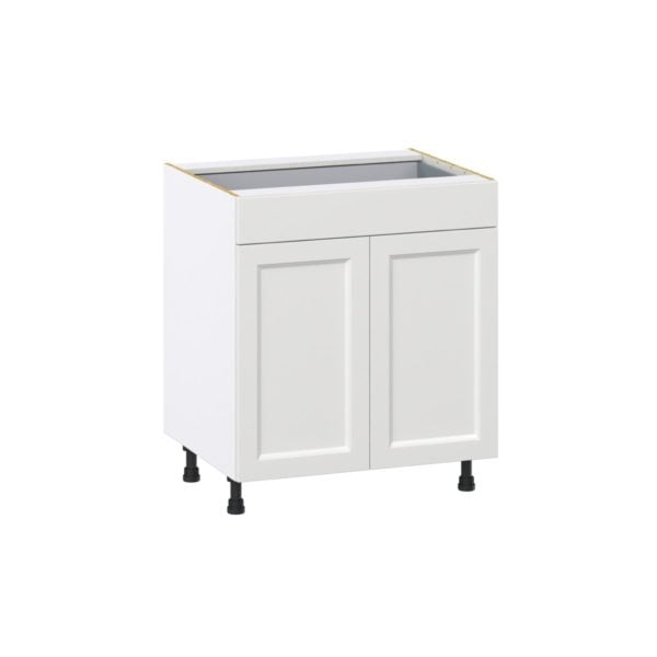 Magnolia Painted Bright White Recessed Assembled Base Cabinet with 2  Doors and a Drawer (30 in. W x 34.5 in. H x 24 in. D)