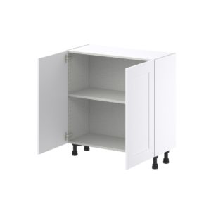 Jasmine Painted Warm White  Shaker Assembled Shallow Base Cabinet with Full High Door (33 in. W X 34.5 in. H X 14 in. D)