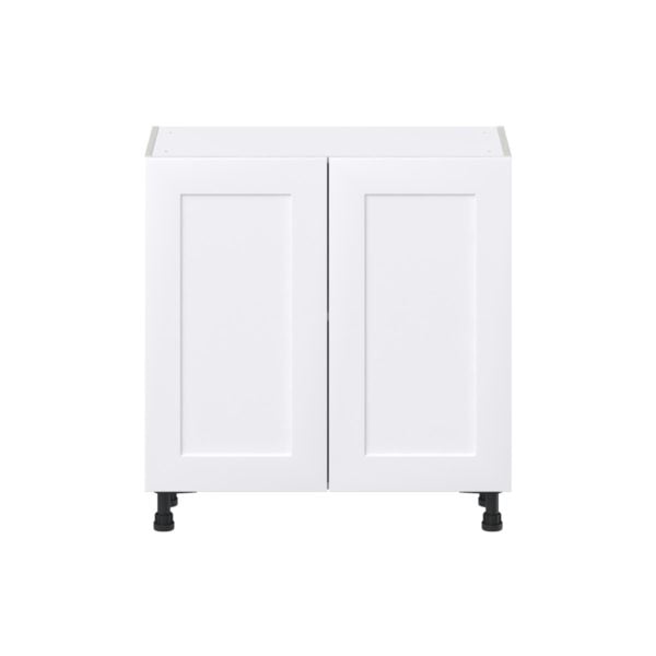 Jasmine Painted Warm White  Shaker Assembled Shallow Base Cabinet with Full High Door (33 in. W X 34.5 in. H X 14 in. D)