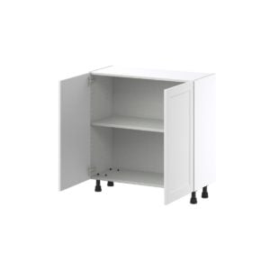 Magnolia Painted Bright White Recessed Assembled Shallow Base Cabinet with Full High Door (33 in. W X 34.5 in. H X 14 in. D)