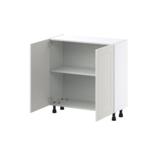 Wisteria Painted Light Gray Recessed Assembled Shallow Base Cabinet with Full High Door (33 in. W X 34.5 in. H X 14 in. D)