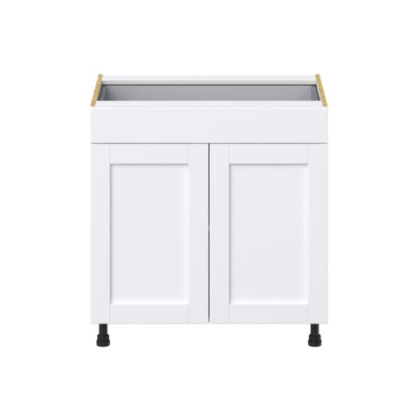 Dahlia Bright White  Shaker Assembled Base Cabinet with 2  Doors and 1 Drawer (33 in. W X 34.5 in. H X 24 in. D)