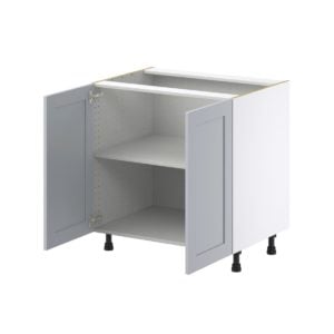 Sea Holly Light Gray  Shaker Assembled Base Cabinet with 2 Full High Doors (33 in. W X 34.5 in. H X 24 in. D)