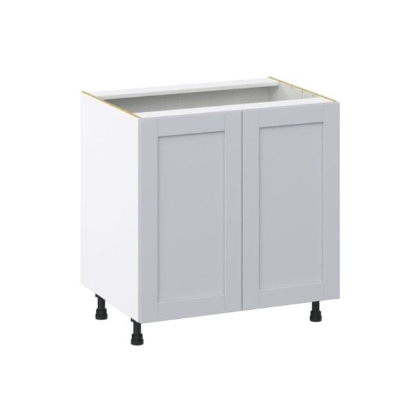 Sea Holly Light Gray  Shaker Assembled Base Cabinet with 2 Full High Doors (33 in. W X 34.5 in. H X 24 in. D)