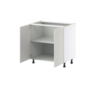 Wisteria Painted Light Gray Recessed Assembled Base Cabinet with 2 Full High Doors (33 in. W X 34.5 in. H X 24 in. D)