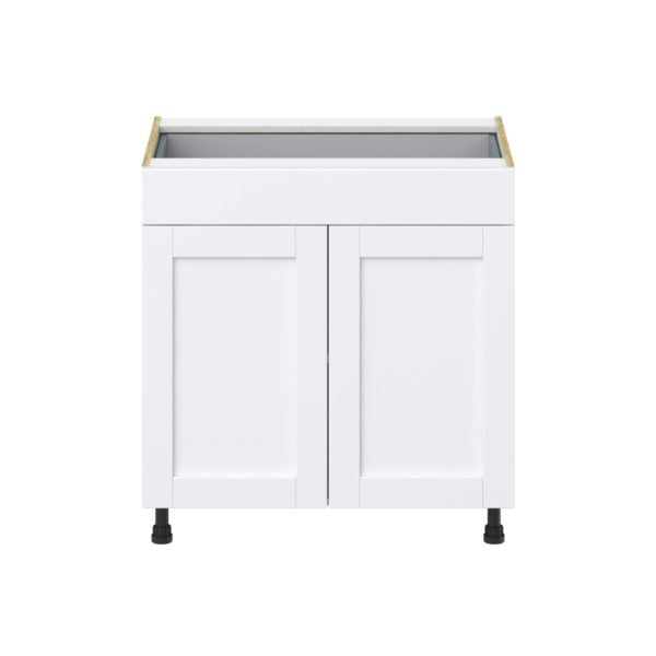 Jasmine Painted Warm White  Shaker Assembled Base Cabinet with 2  Doors and 1 Drawer (33 in. W X 34.5 in. H X 24 in. D)