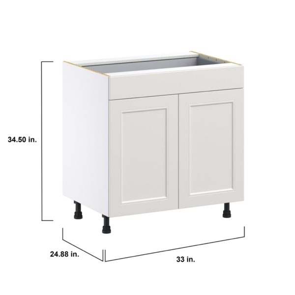 Wisteria Painted Light Gray Recessed Assembled Base Cabinet with 2  Doors and 1 Drawer (33 in. W X 34.5 in. H X 24 in. D)