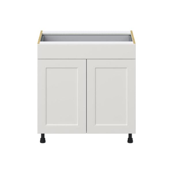 Wisteria Painted Light Gray Recessed Assembled Base Cabinet with 2  Doors and 1 Drawer (33 in. W X 34.5 in. H X 24 in. D)