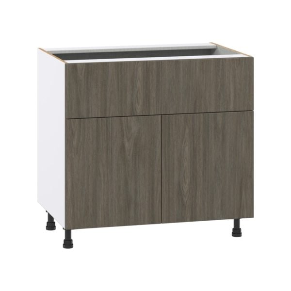 Cordyline Textured Slab Walnut Assembled Base Cabinet with 1 Door and 10 in. Drawer (36 in. W x 34.5 in. H x 24 in. D)