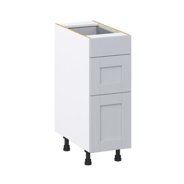 Sea Holly Light Gray  Shaker Assembled Base Cabinet with 3 Drawers (12 in. W X 34.5 in. H X 24 in. D)