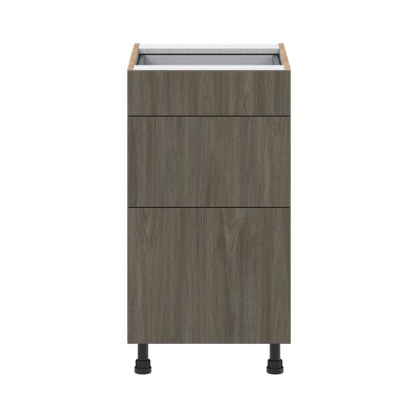 Cordyline Textured Slab Walnut Assembled Base Cabinet with 3 Drawers (18 in. W x 34.5 in. H x 24 in. D)