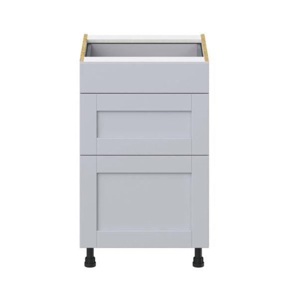 Sea Holly Light Gray  Shaker Assembled Base Cabinet with 3 Drawers (21 in. W X 34.5 in. H X 24 in. D)