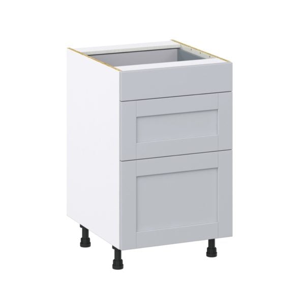 Sea Holly Light Gray  Shaker Assembled Base Cabinet with 3 Drawers (21 in. W X 34.5 in. H X 24 in. D)