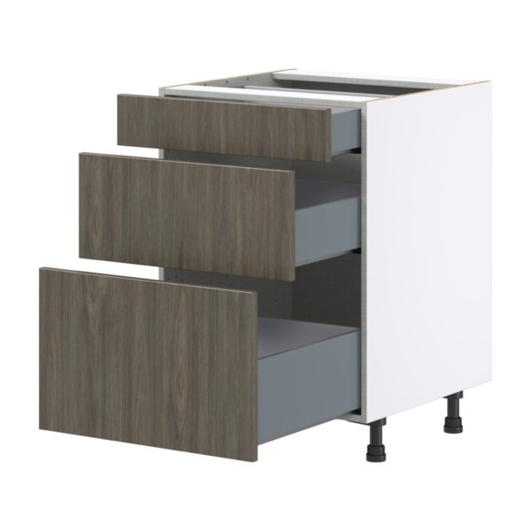 Cordyline Textured Slab Walnut Assembled Base Cabinet with 3 Drawers (24 in. W x 34.5 in. H x 24 in. D)