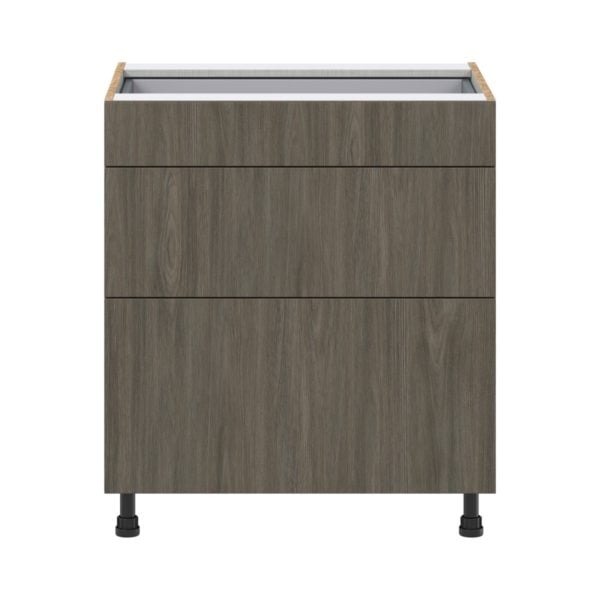 Cordyline Textured Slab Walnut Assembled Base Cabinet with 3 Drawers (30 in. W x 34.5 in. H x 24 in. D)