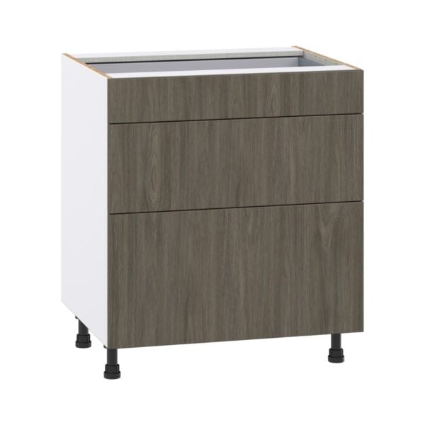 Cordyline Textured Slab Walnut Assembled Base Cabinet with 3 Drawers (30 in. W x 34.5 in. H x 24 in. D)