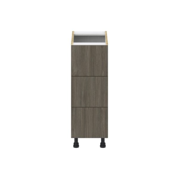 Cordyline Textured Slab Walnut Assembled Base Cabinet with Three 10 in. Drawers (12 in. W X 34.5 in. H X 24 in. D)