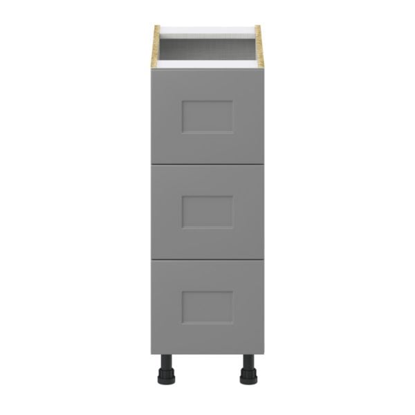 Willow Painted Slate Gray  Shaker Assembled Base Cabinet with Three 10 in. Drawers (12 in. W X 34.5 in. H X 24 in. D)