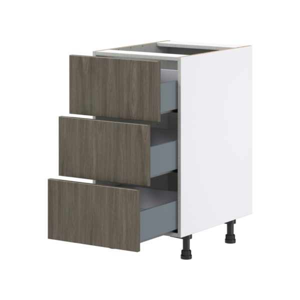 Cordyline Textured Slab Walnut Assembled Base Cabinet with Three 10 in. Drawers (18 in. W x 34.5 in. H x 24 in. D)