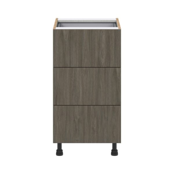 Cordyline Textured Slab Walnut Assembled Base Cabinet with Three 10 in. Drawers and 1 Inner Drawer (18 in. W x 34.5 in. H x 24 in. D)