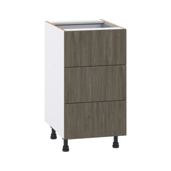 Cordyline Textured Slab Walnut Assembled Base Cabinet with Three 10 in. Drawers and 1 Inner Drawer (18 in. W x 34.5 in. H x 24 in. D)