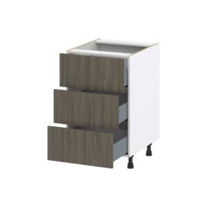 Cordyline Textured Slab Walnut Assembled Base Cabinet with Three 10 in. Drawers (21 in. W X 34.5 in. H X 24 in. D)